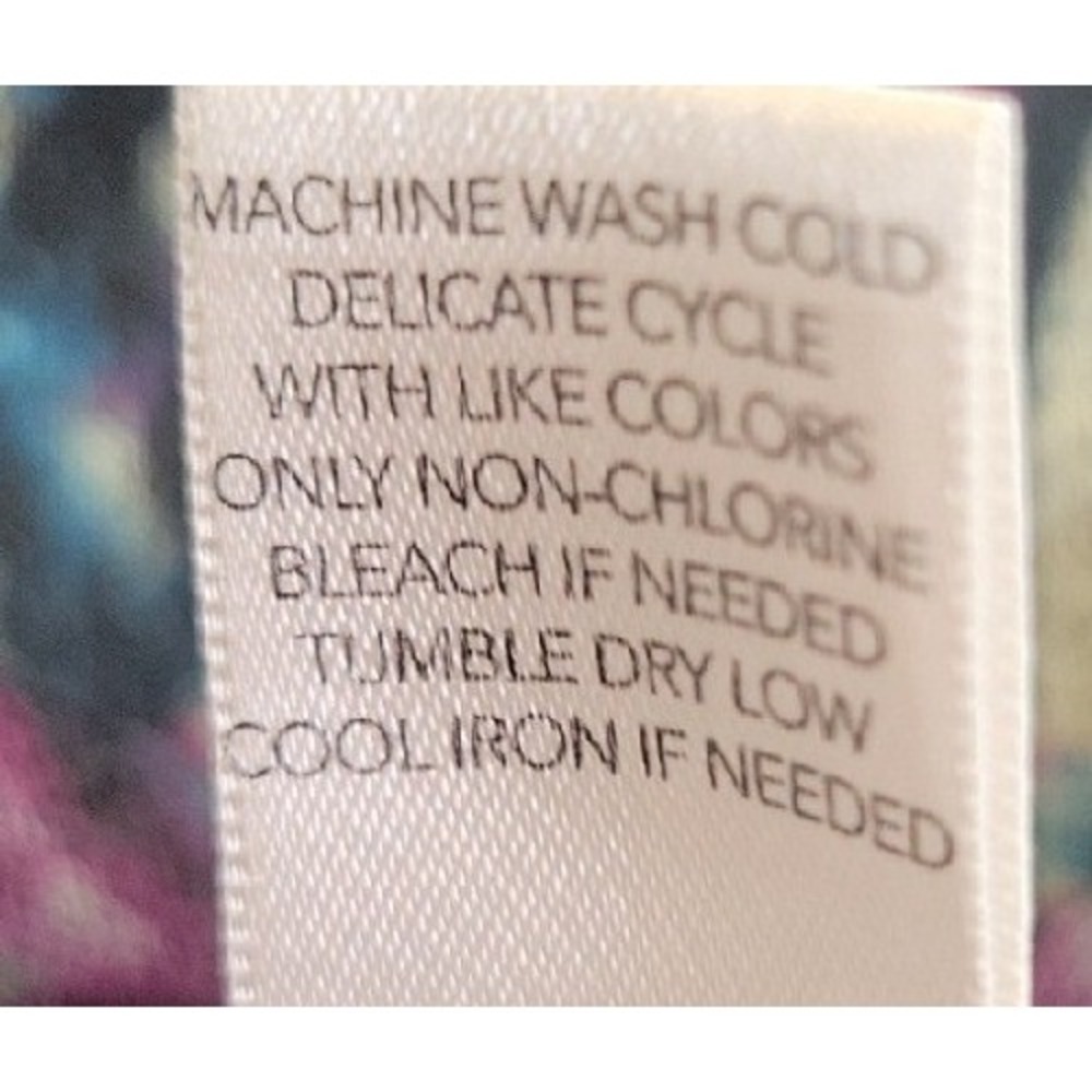 Christopher & Banks Top Animal Print Paisley Faux Wrap V-Neck Purple Teal Large - Picture 3 of 12